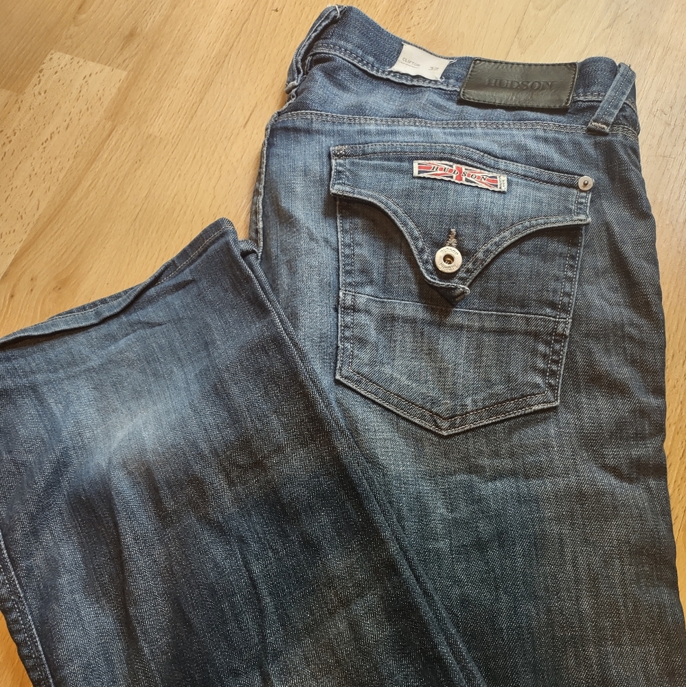 Hudson Flap Pocket Boot Cut Blue Denim Jeans sz 32